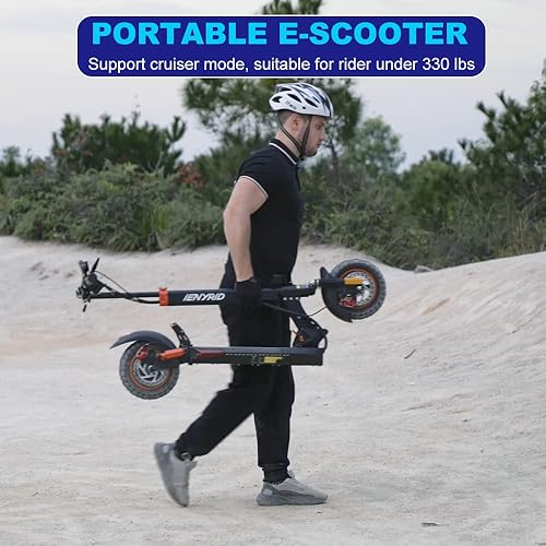 Miniatura 5 de Patinete eléctrico de 800 W, scooter eléctrico plegable con asiento, scooter de neumático E todoterreno de 10 pulgadas, scooter ajustable de 3