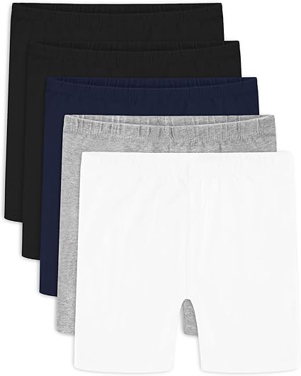 Pantaloncini Ciclismo Bambina 5 Paia In Cotone - Comodo E Traspirante Per Età 5-14 Anni - Foto 3