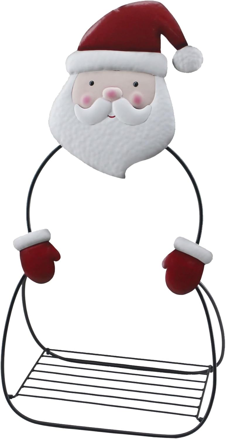 Merrily 34" Santa Plant Stand, Multi-Color Holiday Decoration