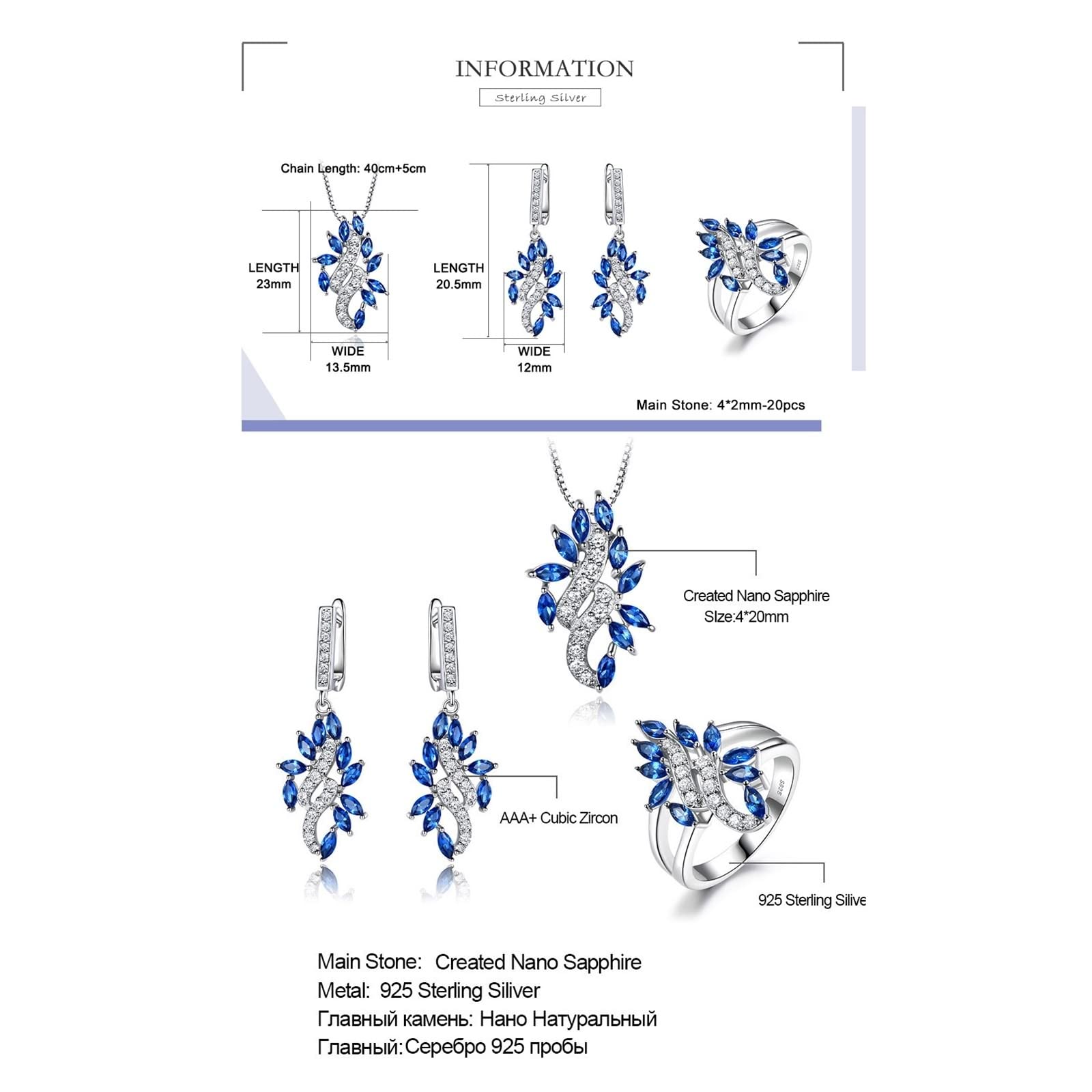Gioielli da sposa per damigelle d'onore in argento Sterling, set di gioielli da sposa argento foglia orecchini collana e anello set di gioielli per le donne