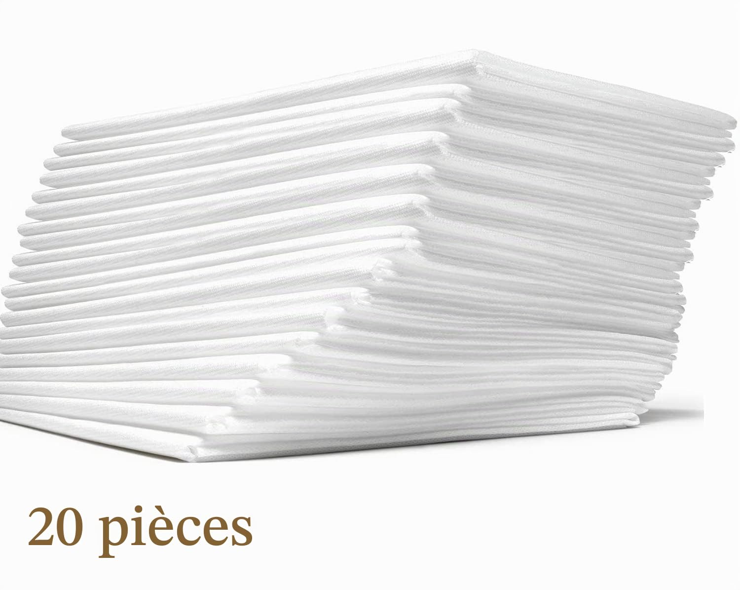 eqivei Nappe Blanche Rectangulaire Jetable 20 Packs - Imperméable Intissée pour Table de Fête d'Anniversaire, Banquet, Pique-Nique, 150 x 240cm