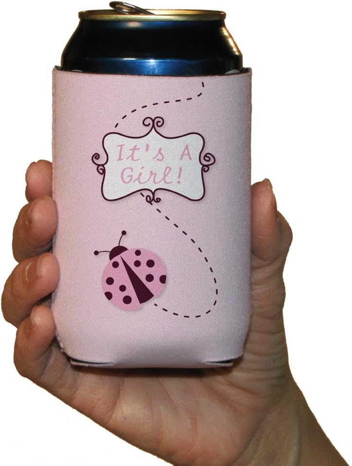VictoryStore Can and Beverage Coolers - New Baby It's A Girl, Set of 6 Different Designs
