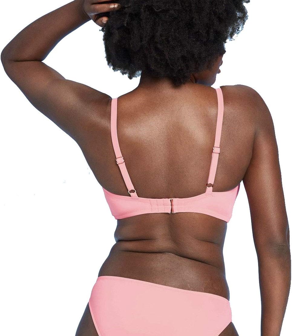 Shade & Shore Women's Light Lift Smocked Bikini Top - (Flamingo Pink)