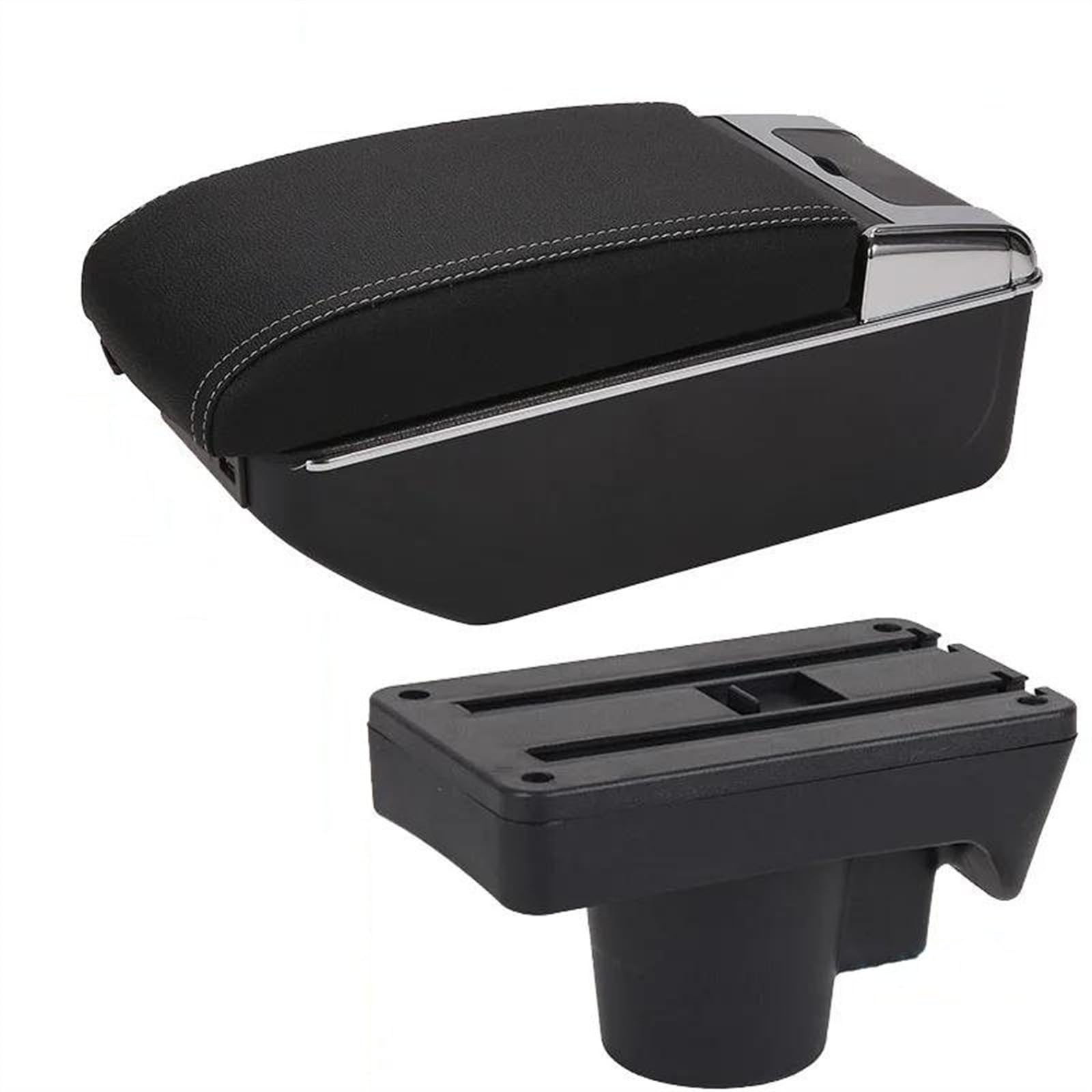 NOHEEU Car Armrest Box Interior Details Refitting Accessories Storage USB For Astra H 2008-2011(A3 Black white 7USB)