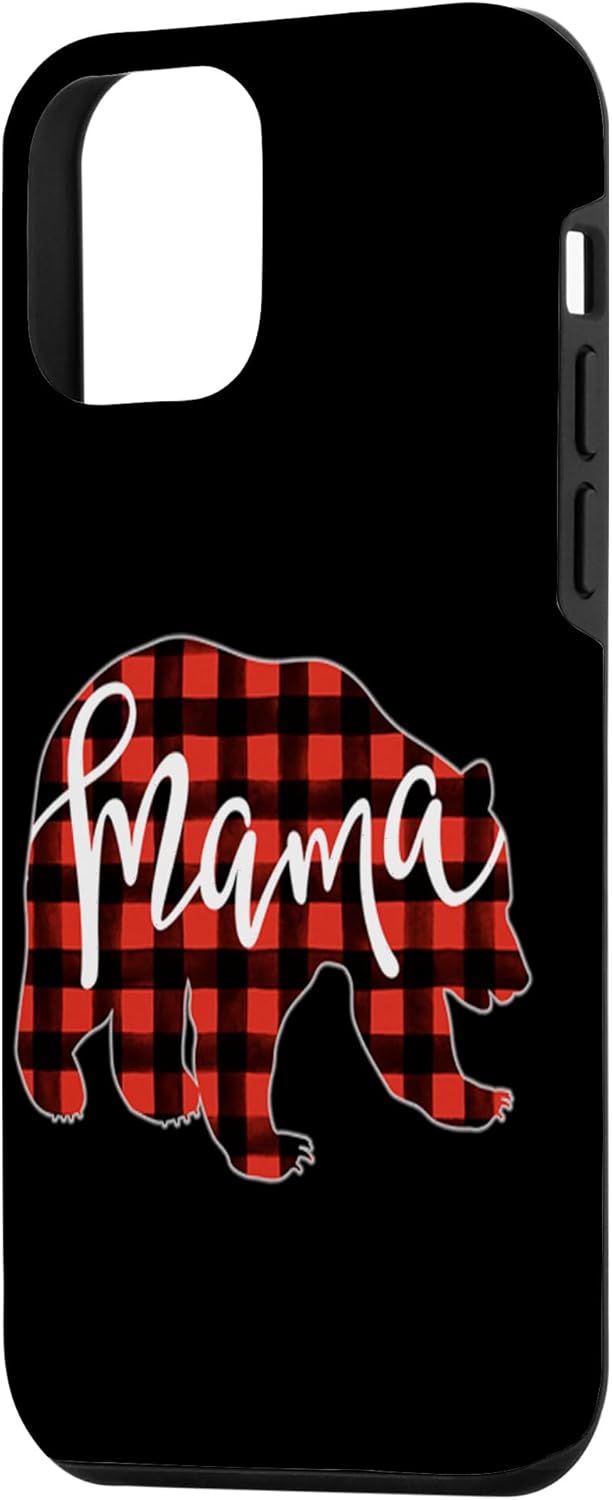 Red Buffalo Plaid Check Mama Bear Cute Trendy Popular Quote Case for iPhone 12 mini