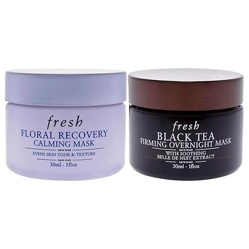 Miniatura 2 de Fresh Calm Overnight Mask Kit para mujeres  2 piezas de 1 oz de té negro reafirmante máscara de noche para la noche, 1 onza de recuperación floral
