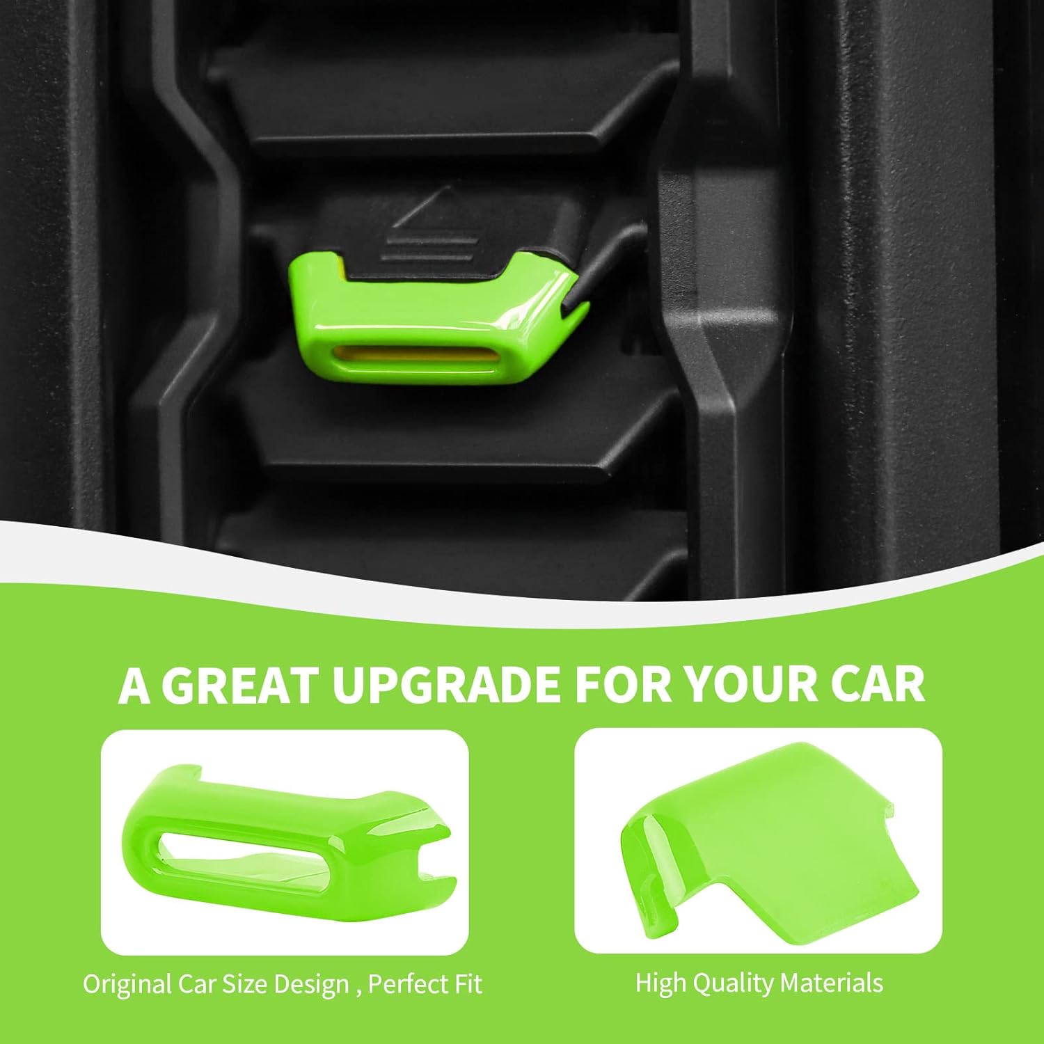 RAZPOY for Bronco Air Conditioning Outlet Adjustment Trim, 4PCS Central Control Air Outlet Vent Cover Compatible with 2021-2025 Ford Bronco Interior Accessories, Light Green