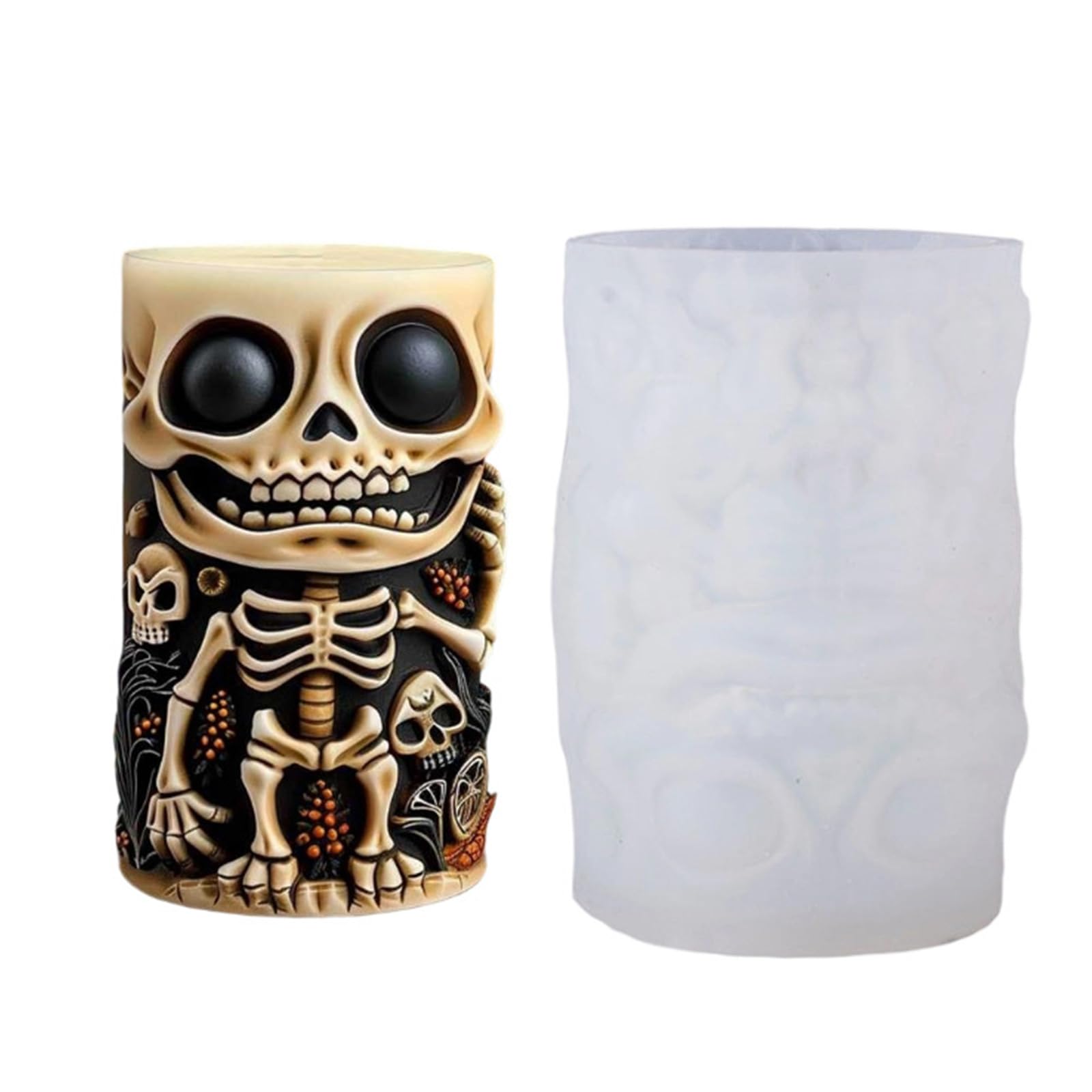 Xjdzineq Silicones Skull Cylindrical Mold for Aromatherapies Soap Molds and Crafting Projects Silicones Mold