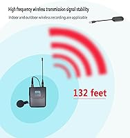 Vista 2 de Micrófono Lavalier inalámbrico con receptor USB, distancia de recepción de 132 pies, captación de sonido sensible, reducción de ruido inteligente