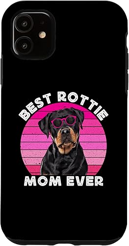 Funda para iPhone 11 Rottweiler Mom para mujer, diseño vintage de Rott Mama Rottie Funda para iPhone 11 Rottweiler Mom para mujer, diseño vintage de Rott Mama Rottie