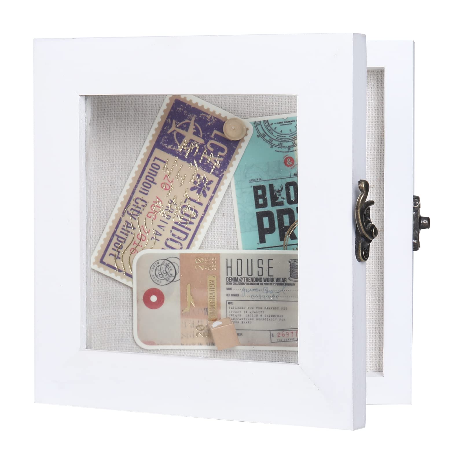 Buy 6x6 Square Shadow Box Frame, Mini Shadow Box 4x4 Display Area with