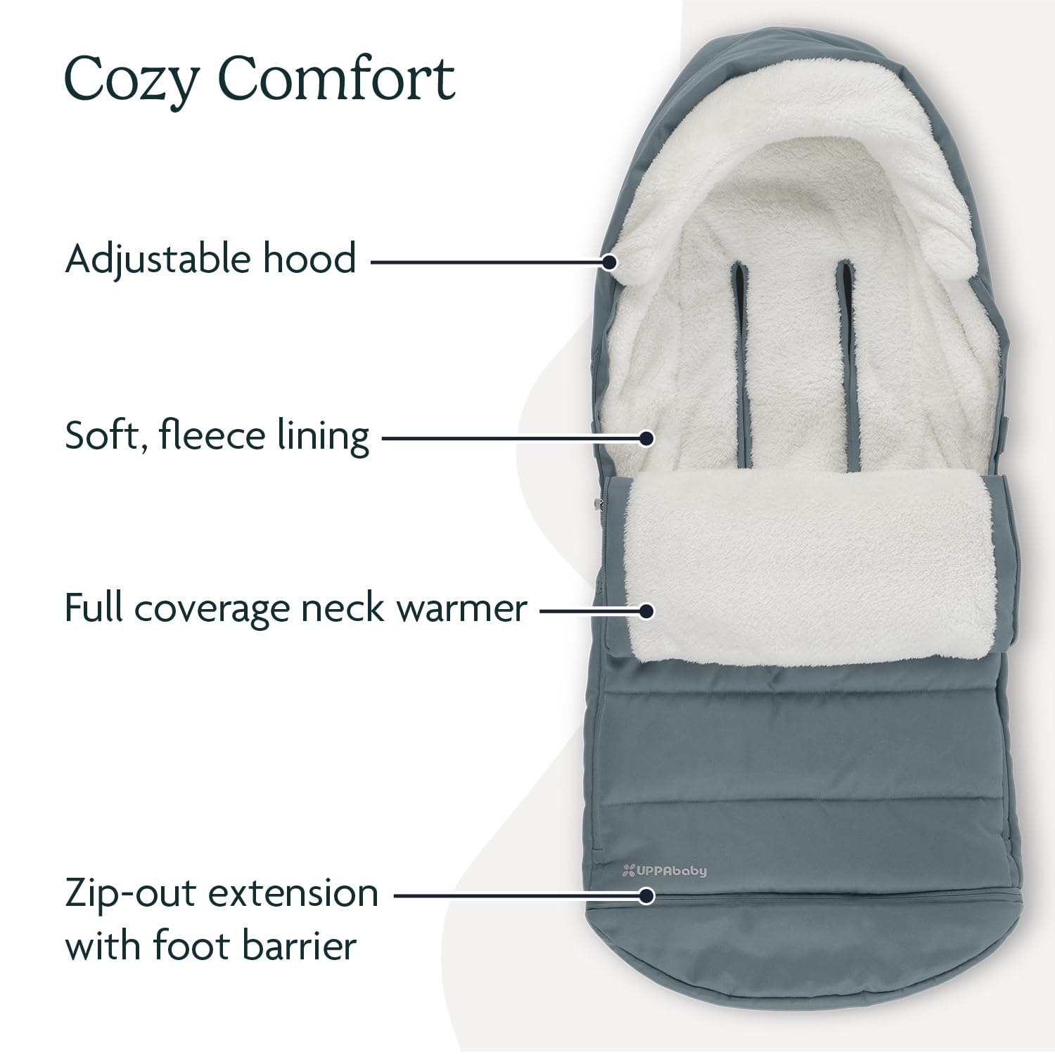 UPPAbaby Cozy Bundle, Includes CozyGanoosh and CozyHandmuff, Easily Attaches to Stroller, Ultra-Plush, Weather-Proof – Callum (Stone Blue) : Baby