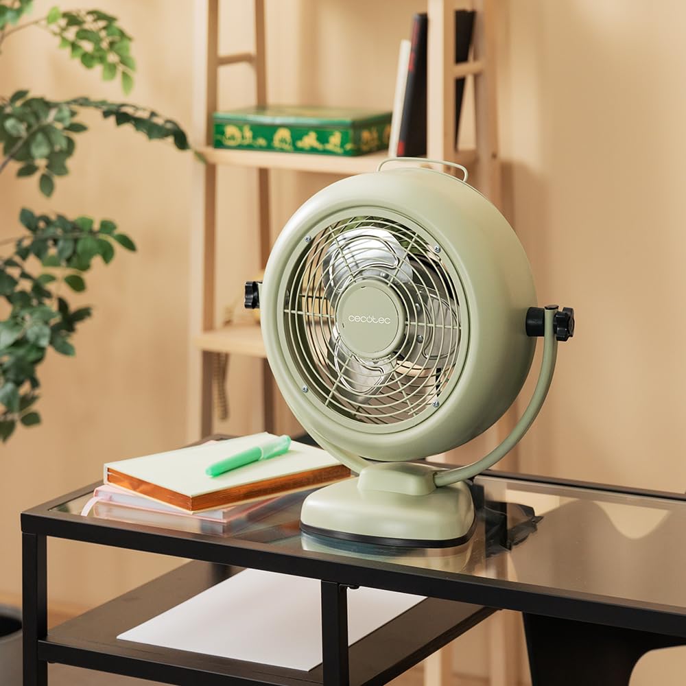 Cecotec Ventilateur de Table EnergySilence 800 RetroDesk Green 20 W