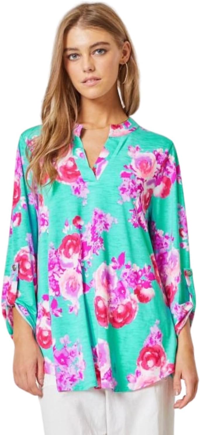 Dear Scarlett Womens Lizzy Relaxed Flowy High Low Blouse