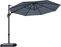 Vista 86 de PURPLE LEAF Sombrilla de Patio de 8 Pies para Exteriores Sombrilla Cantilever Cuadrada de Aluminio Sombrilla Offset con Rotación de 360 Grados