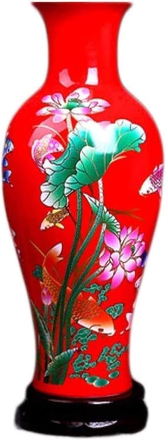 Bzgpmfud One Color Vase Desktop Ceramic Handmade Crafts And Base Can Be Placed In The Study Tv Cabinet For Flowers