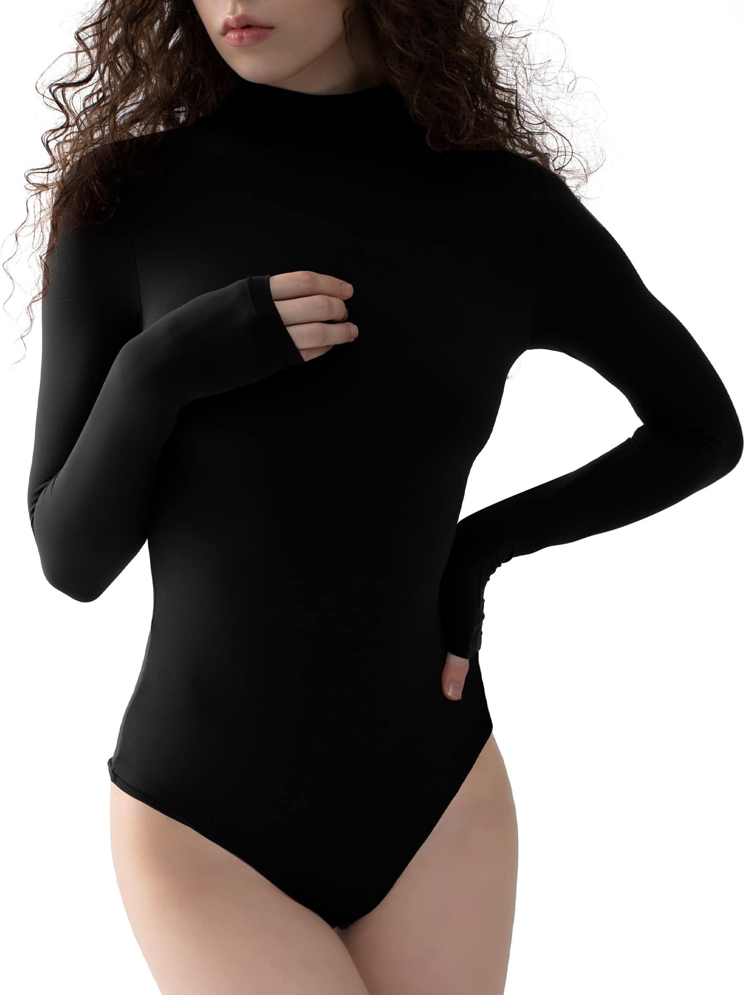 Women's Long Sleeve Bodysuit Mock Turtle Neck Body Suits Going Out Tops Sharp Collection