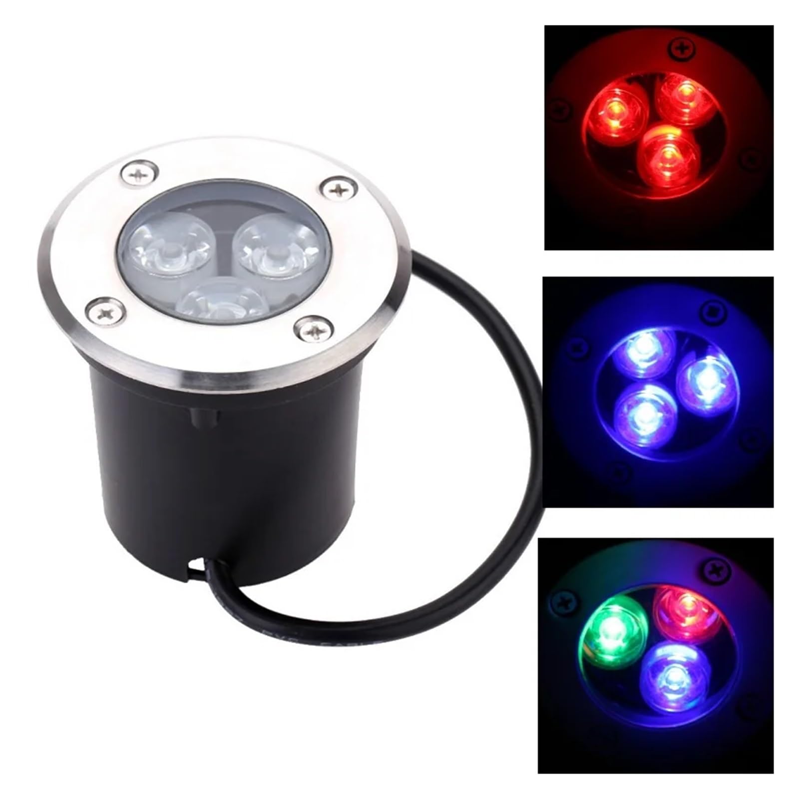 12V lampa LED pod ziemią 24 V DC zewnętrzna lampa ogrodowa 3 W RGB 220 V 110 V IP67 (zielony, 1 W 220 V)