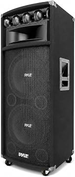 Portable Cabinet PA Speaker System - 1600 Watt Outdoor Sound System Vehicle Stereo Speakers w/Dual 12 Woofers, 3.4 Piezo Tweeters, 5x12 Super Horn Midrange, Crossover Network - PylePro PADH212