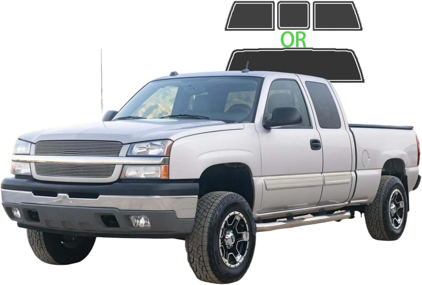 Precut Window Tint Film for Chevy Silverado 1500 Extended 1999-2006 Front Row Window 20% VLT 2Ply Anti-Shatter, UV Block, Privacy Protection, Easy Install, No Trimming Needed,Heat & Glare Reduction