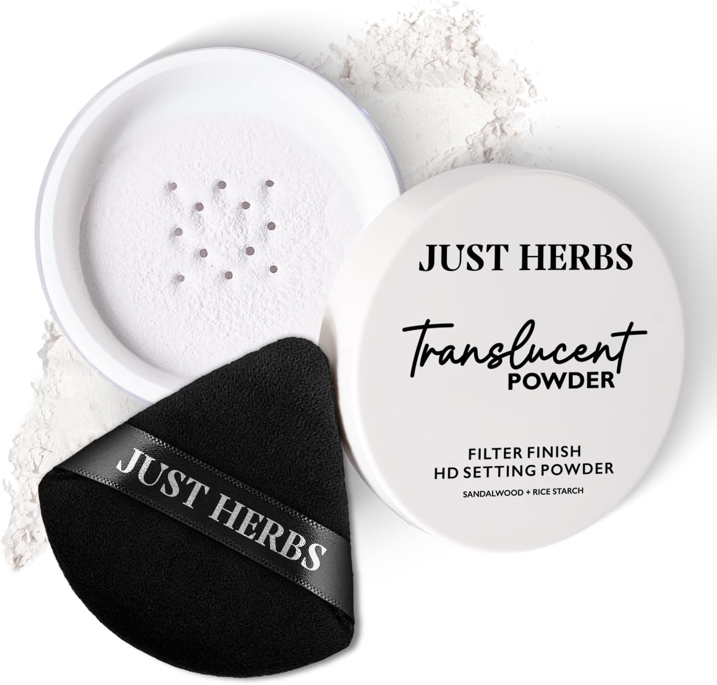 Just Herbs HD Makeup Setting Powder with Sandalwood & Rice Starch (Translucent, 15 g)