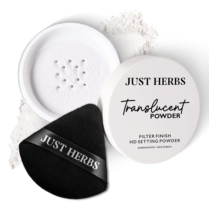 Just Herbs HD Makeup Setting Powder with Sandalwood & Rice Starch (Translucent, 15 g)