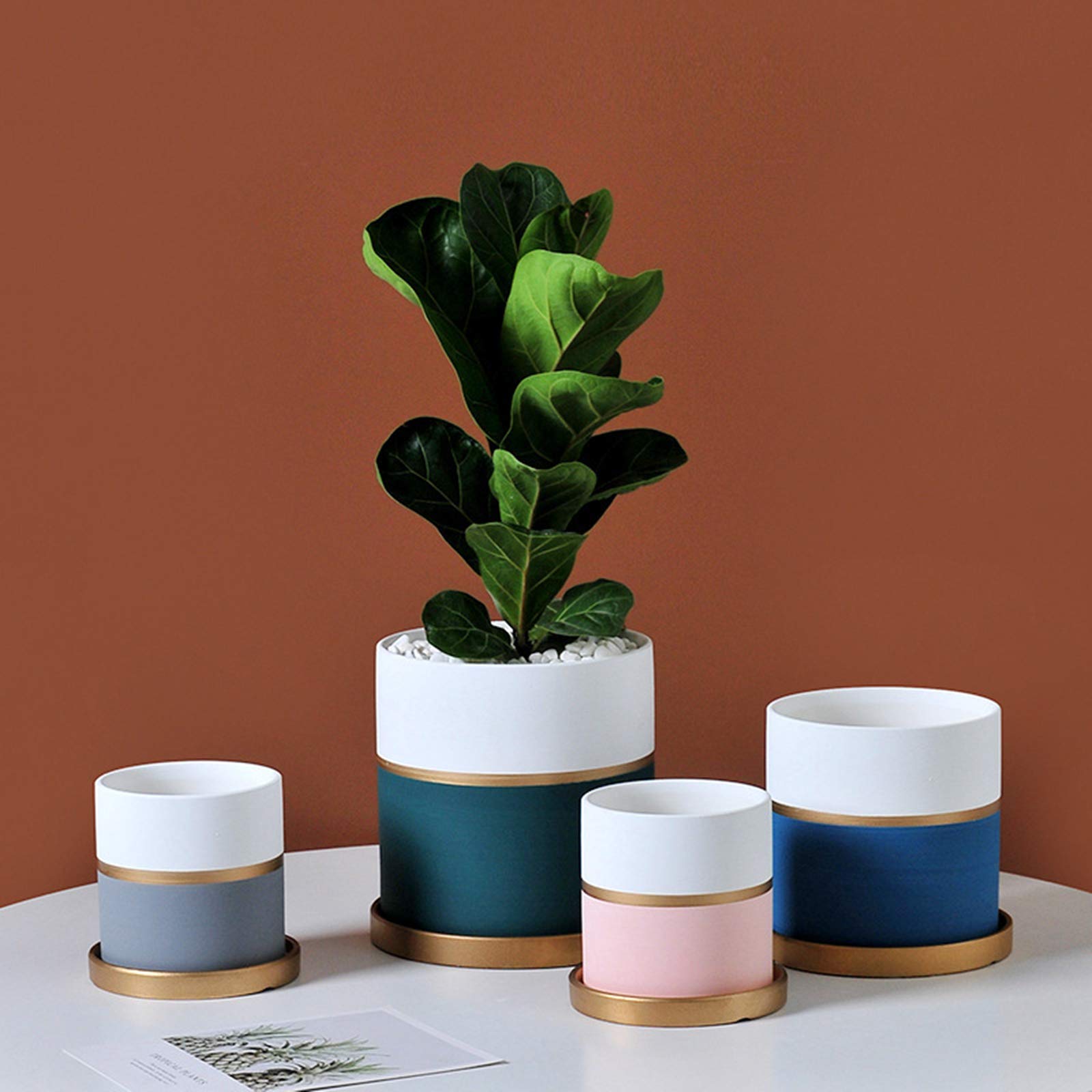 Amazon.co.jp: chun 陶器鉢 植木鉢 おしゃれ 鉢植え プランター 円筒形