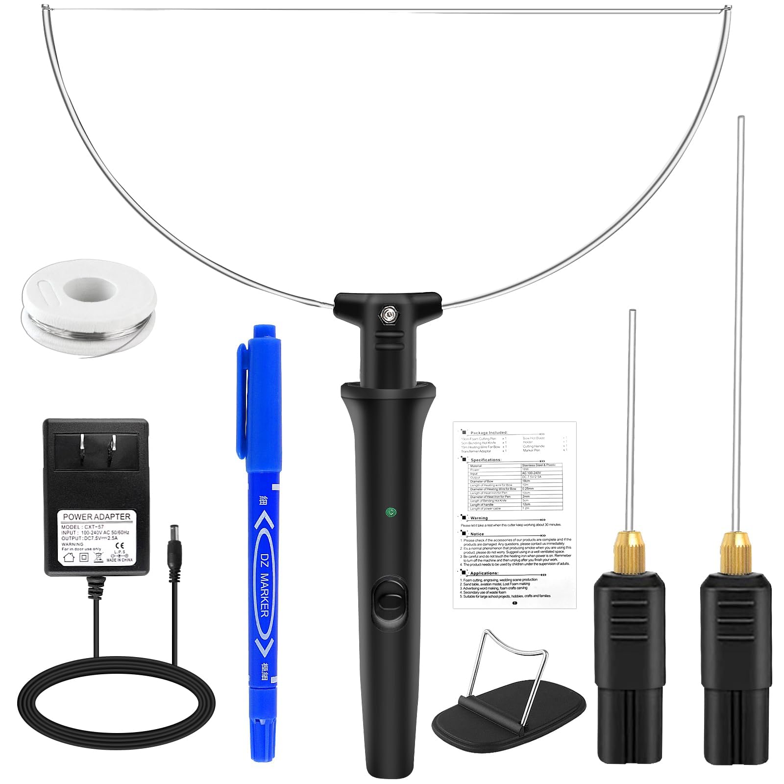 Photo 1 of 8 In 1 Foam Cutter Electric Cutting Machine Pen Tools Kit 100-240V /18W Hot Wire Foam Cutter Kit Styrofoam Cutting Pen For Polyethylene Eva Foam Carving Crafts