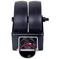 Vista 8 de NBJINGYI Rueda giratoria de gato de remolque doble de 6 pulgadas, 2000 libras, con pasador, se adapta a cualquier gato para mejor rodamiento en Negro