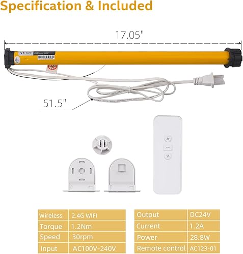 Miniatura 3 de Motor de persianas  Smart LifeWiFi - Motor de persiana enrollable para persianas enrollables motorizadas, control remoto, compatible con Alexa,