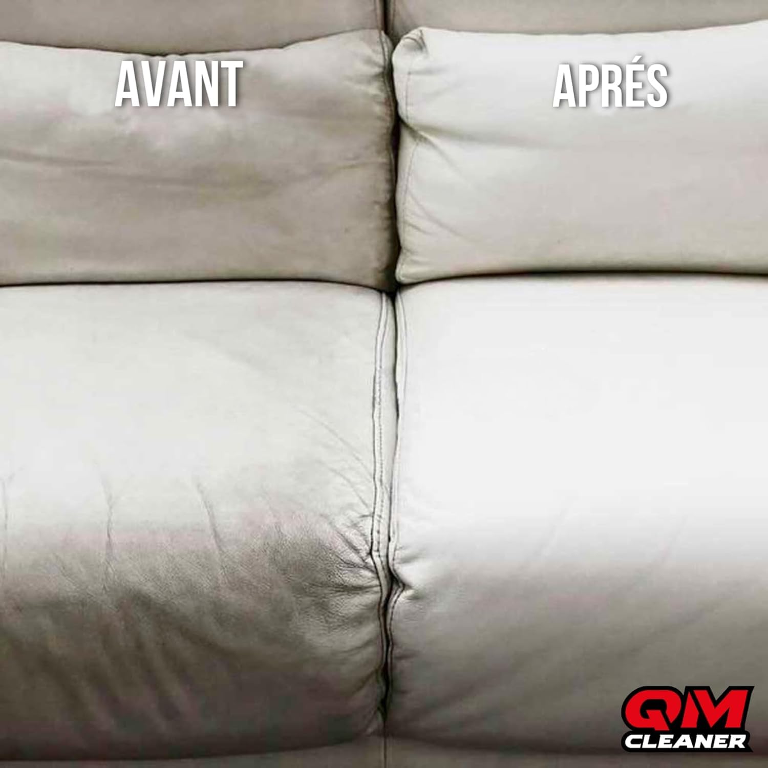 QM Cleaner Nettoyage et hydratation du Cuir. Entretien et Nettoyage des revêtements de Voiture, des fauteuils de canapé en Cuir. Nettoie et Hydrate (Kit)