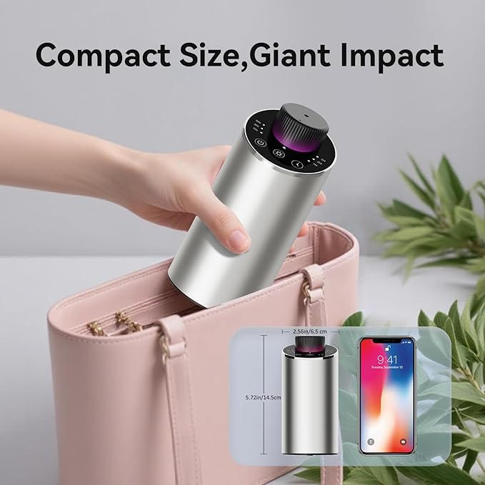 Difusor de Aceites Esenciales Sin Agua INXDOLHOM Portátil con Luz y Temporizador miniatura 8