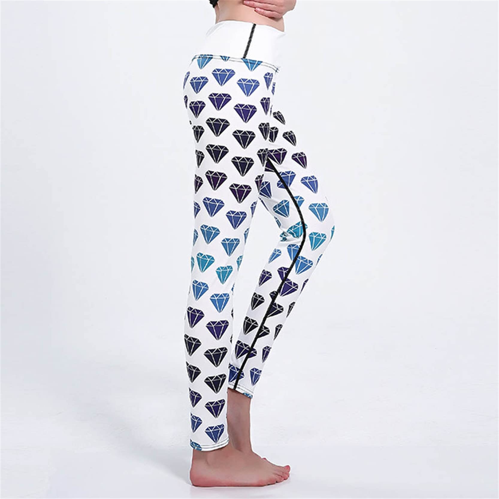 Mujer Niña Gimnasio Leggings Yoga Pantalones, Pantalones de Yoga finos con estampado geométrico for mujer, mallas ajustadas de cintura alta, mallas de secado rápido con Control de barriga y realce de