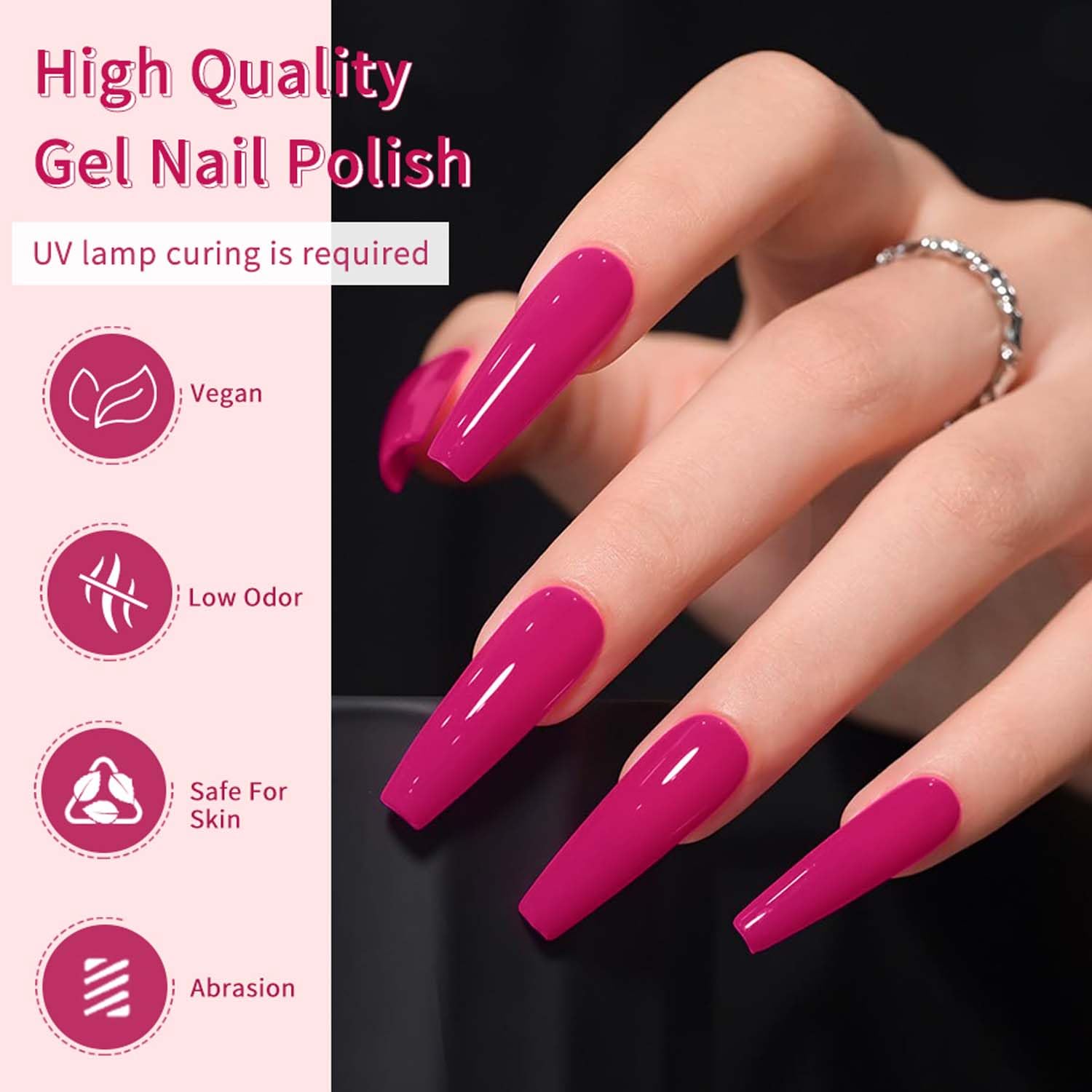 JR 9pcs 15ml Gel Nail Polish Set Pink Gel Polish Kit Soak Off Polish Nail Art Manicure Salon DIY Home UV Gel polish Gift G