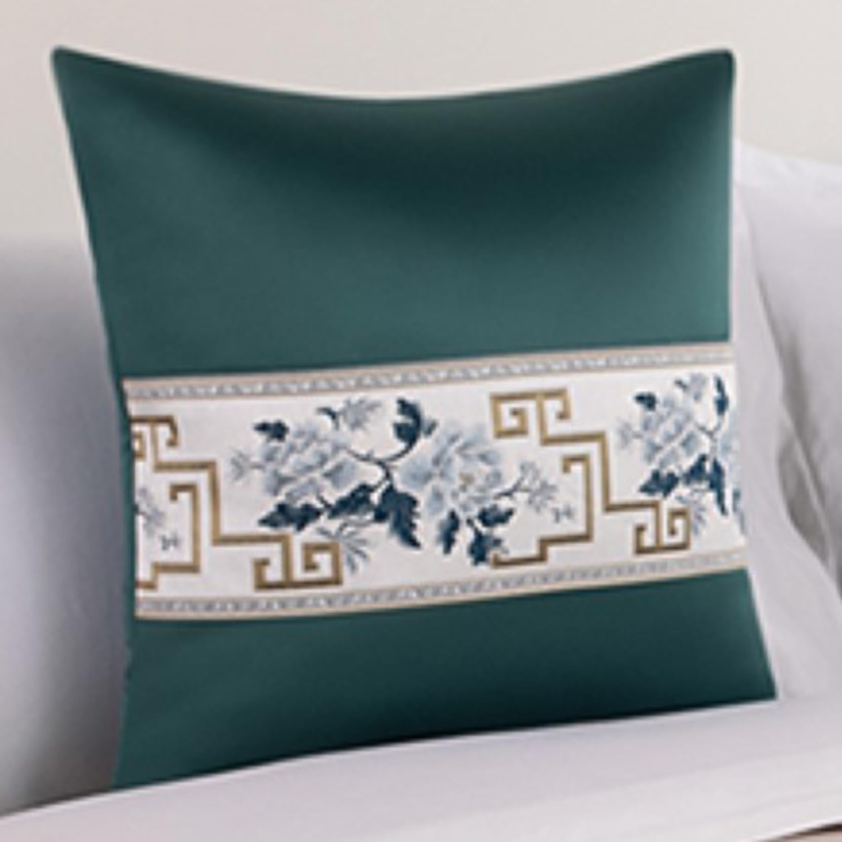 HLASMSPE Matching Cushion Cover for Bed, Pillow Case Car Seat Cushion Case Pillowcase for Sofa Chair, Dark Green 1, 45x45cm cushion cover (no core)