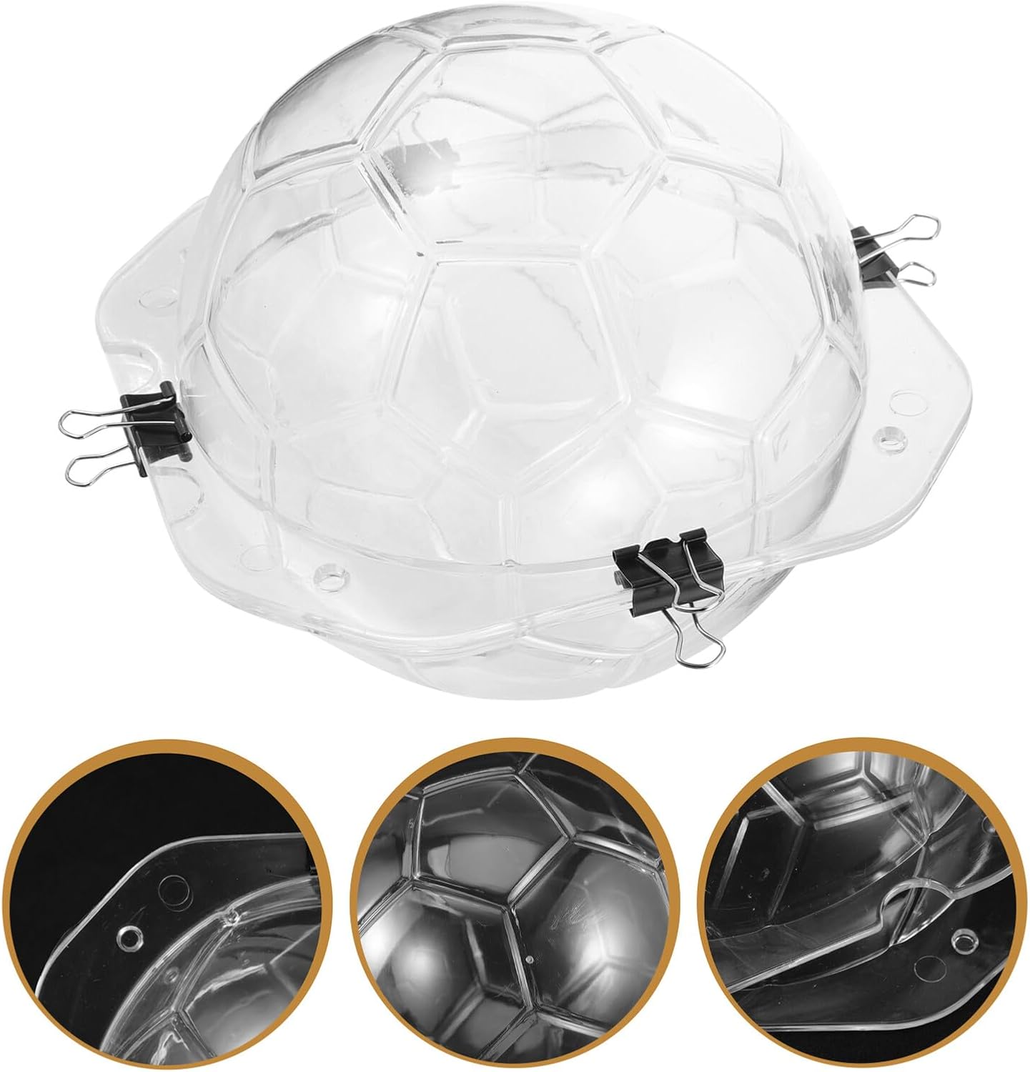3d Soccer Ball Chocolate Mold Set, Nonstick Plastic Candy and Fondant Baking Mold, Magnetic Hard Plastic DIY Cake Decoration for Sports-themed Parties