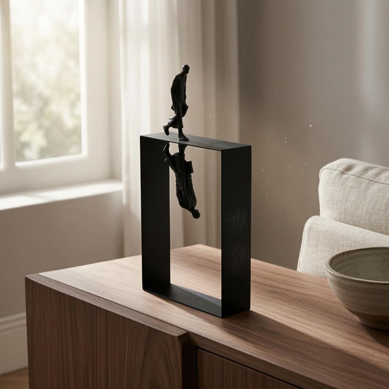 Figura Humana Estilizada Moderno Escultura Minimalista Moderna Acabado Liso Escultura Estilizada para Estudio