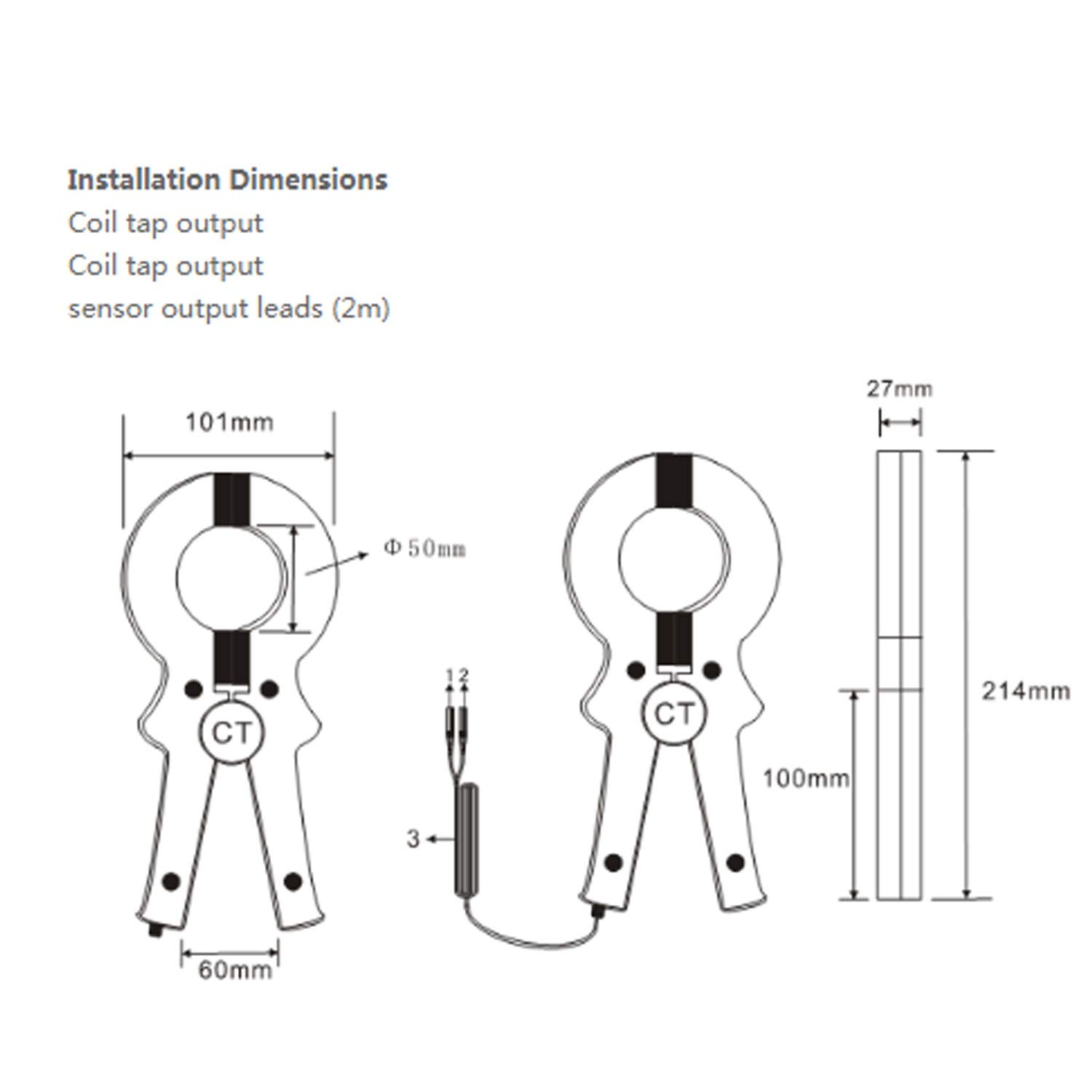 De gran diámetro de pinza de corriente del sensor FR050
