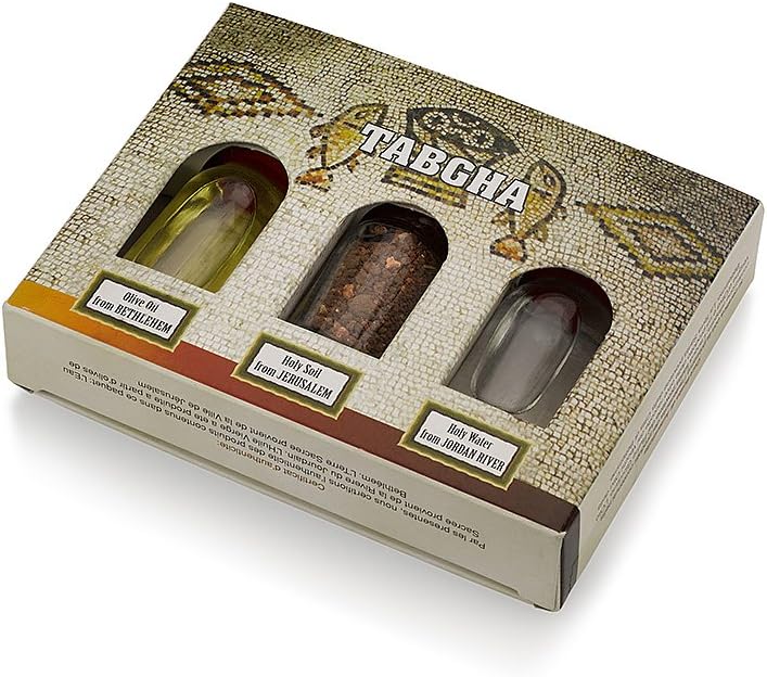 3 in 1 Holy Land Collection Holy Jordan River Water, Jerusalem Soil, Bethlehem Olive Oil