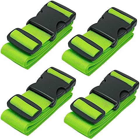 BlueCosto Luggage Straps for Suitcases Strap Suitcase Belts, 4-Pack, Green Cover