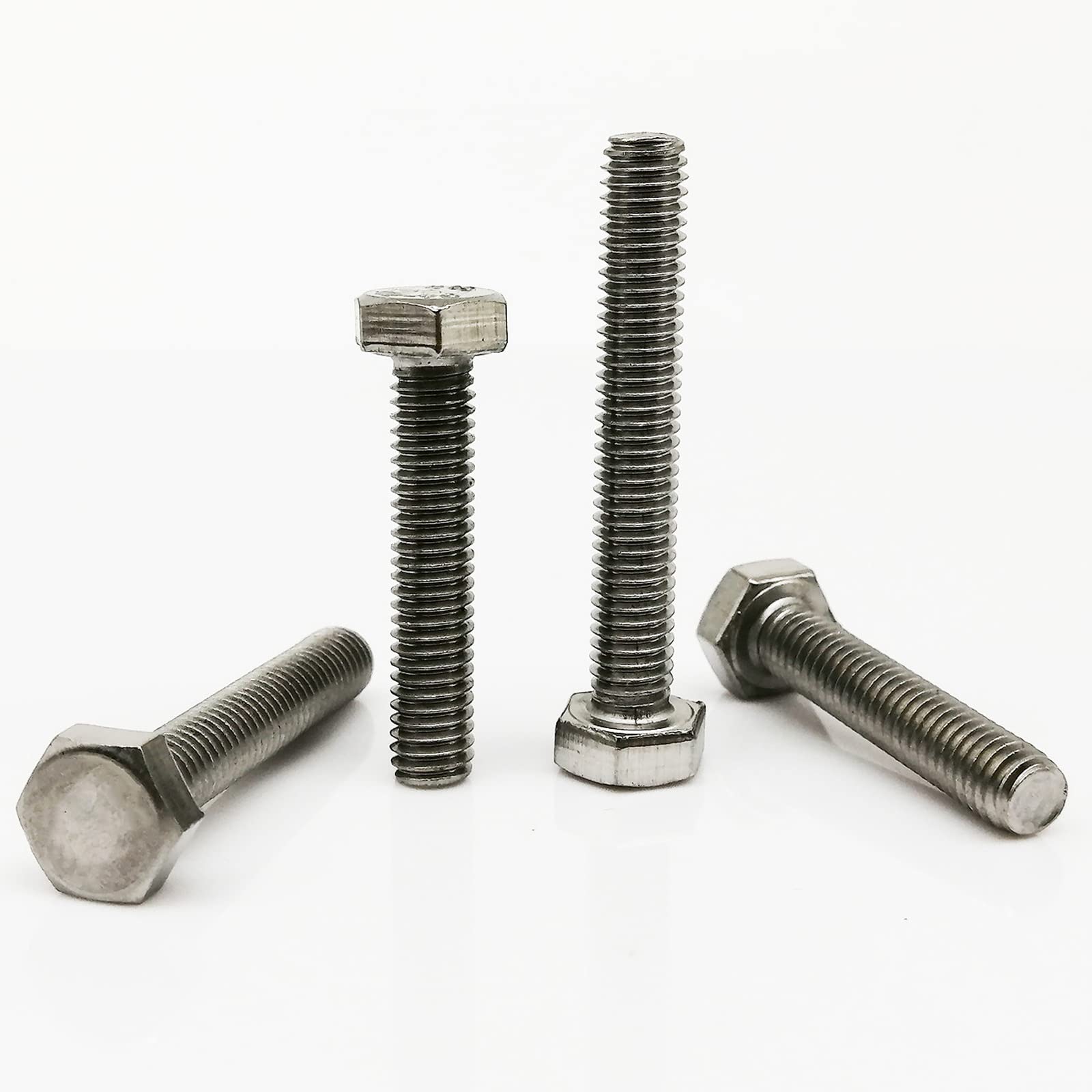 Tornillo autorroscante 1/5/10 piezas M3 M4 M5 M6 M8 A2-70 304 de acero inoxidable externo hexagonal cabeza hexagonal exterior tornillo longitud de rosca 6-200 mm cubierta de tornillo (160 mm, 10