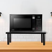 Zeroway Microwave Oven Stand for Kitchen Platform Microwave Oven Rack with Multiperpose Countertop Storage Oven Fix Stand Kitchen 7-Tank Process Powder Coated-Black