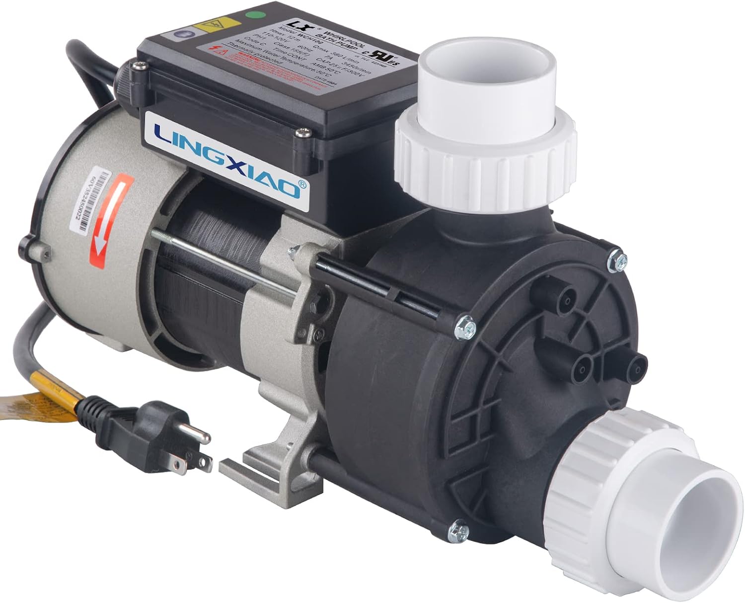 SPA Bath Pump & Hot Tub Bath Pump - LX Bathtub Pump 110V - 120V, 0.75HP, 1.5" Port, Compatible with OEM Models - (Model: WCH75)