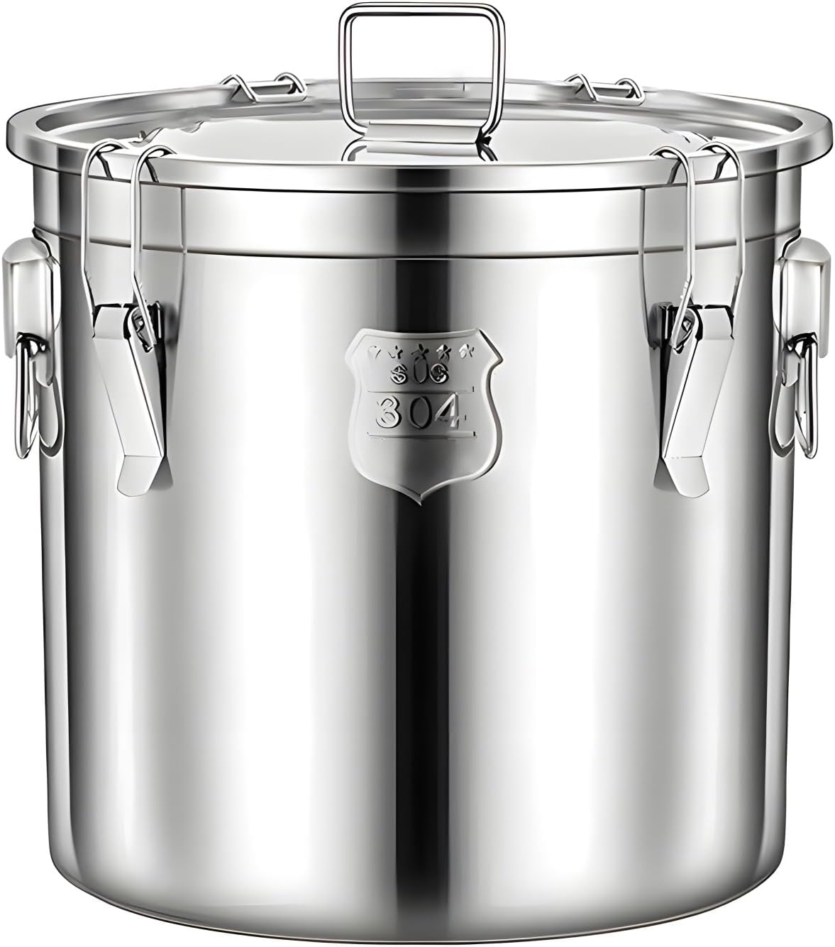 Stainless Steel Food Storage Containers with Lids Lock Clips Airtight Container 12L / 3.1 Gal Metal Rice Dispenser for Rice Flour Sugar Grain Coffee Bean Storage Containers Kitchen Jar