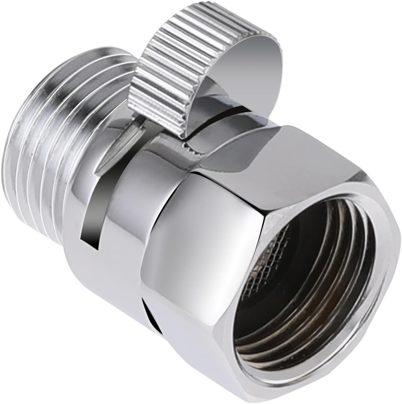 Shower Head Shut Off Valve Shower Flow Control Valve, Flow Pressure Regulator for Handheld Shower, Water Flow Restrictor for Bidet Sprayer Handle Lever(Female and Male)