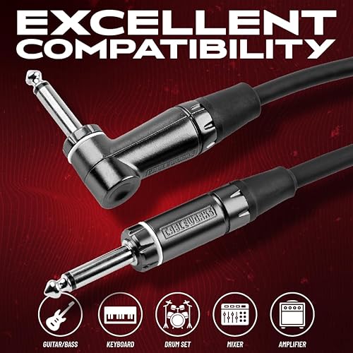 Miniatura 4 de by Gator Cases Composer Series Deluxe 30 pies recto a ángulo recto cable para instrumentos de guitarra (GCWC-INS-30RA)