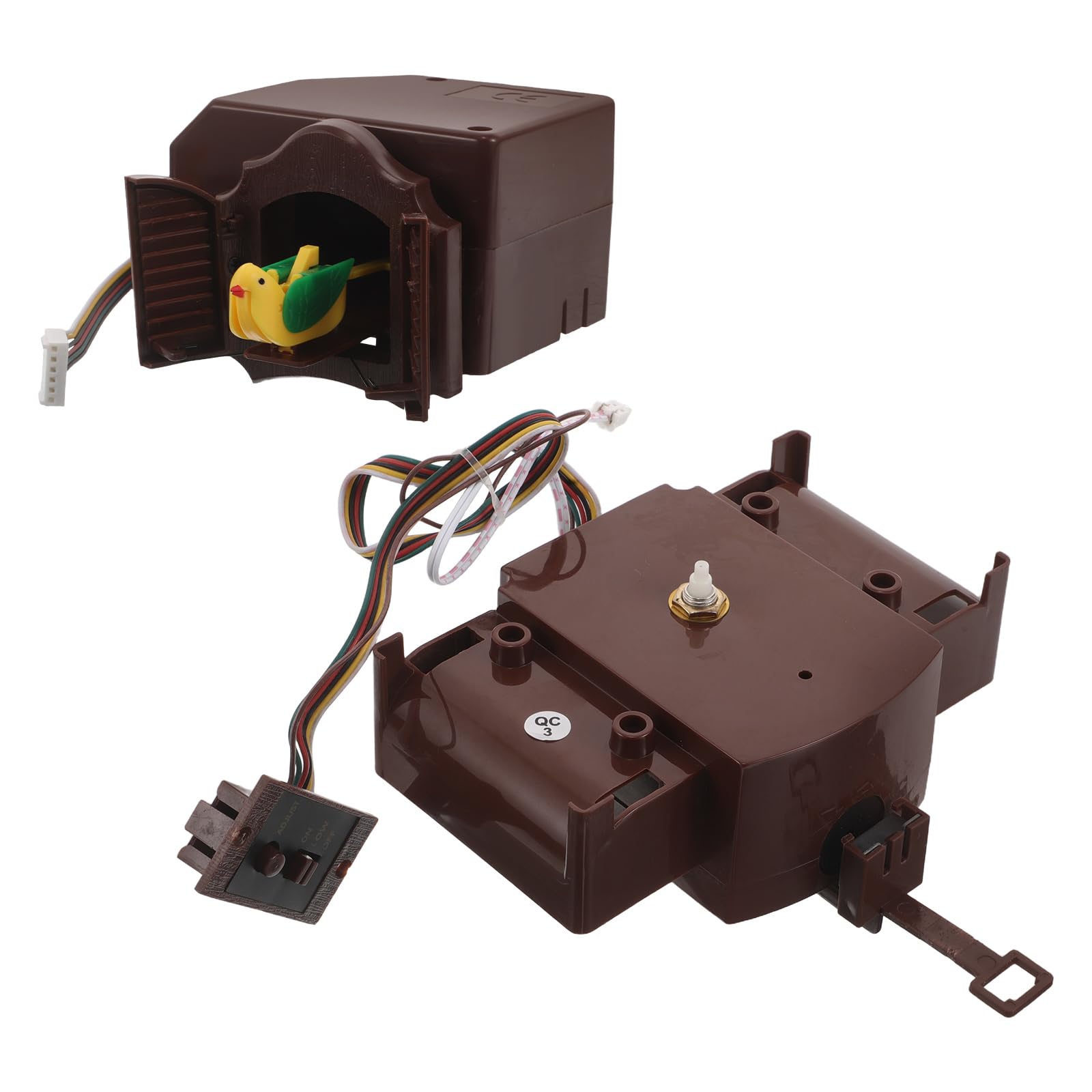 Gadpiparty Kit de Mecanismo de Reloj de Cuco Movimiento de Cuarzo y Péndulo Oscilante, Sensor Luminoso, Sonido de Pájaro Integrado, Adecuado para Restauración y Bricolaje de Relojes de Pared