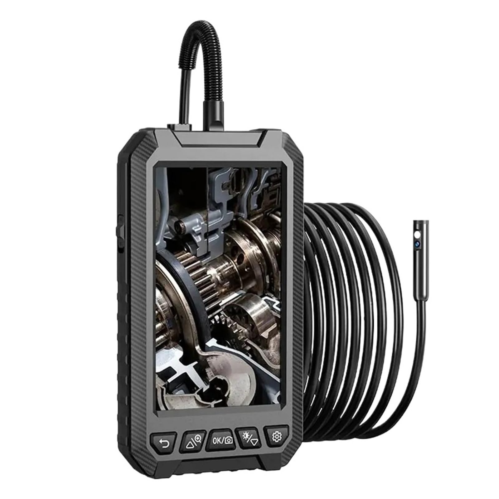 Cámara endoscópica Industrial de Lente Dual/Triple, inspección por boroscopio LCD de 5 Pulgadas, 1080P Resistente al Agua Vista Gran Angular