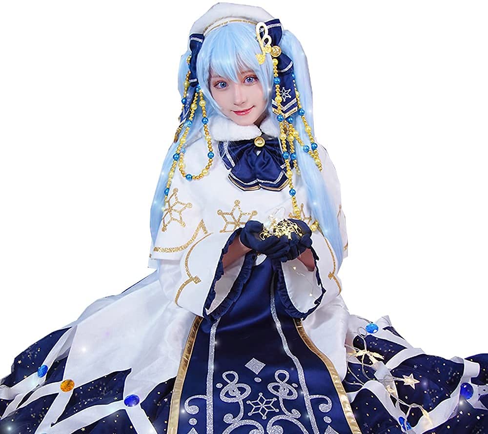 Amazon.co.jp: [萌地带コスプレ] 初音ミク VOCALOID miku ミク 2021 雪 