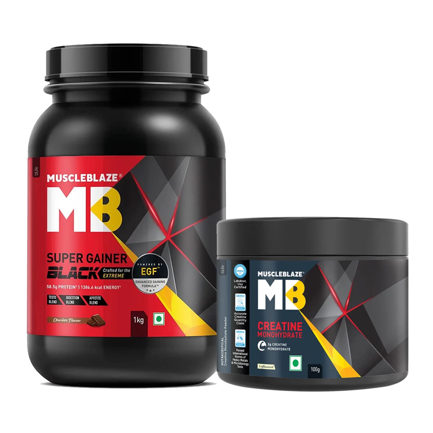 MuscleBlaze Super Gainer Black With Egf For Muscle Mass Gain (Chocolate